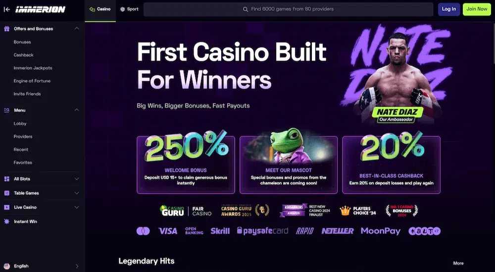 immerion casino pagrindinis puslapis