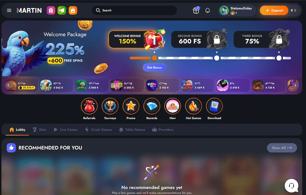 Homepage Martin casino.